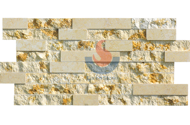 Sunny Beige Marble Splitted & Polished Culture Stone Z Shape
