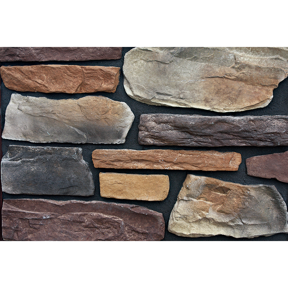 GB-S01 China artificial cultured stone shadow rock wall cladding panel ledgestone veneer