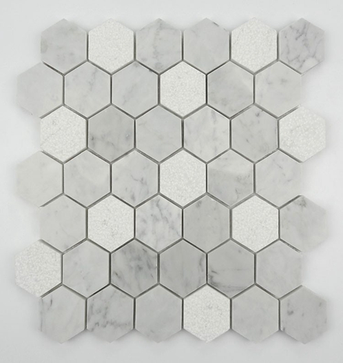 Carrara White Marble Stone Hexagon Mosaic Tile For Floor And Wall,Bianco Carrara Mosaic, Italian White Marble Mosaic, Italian White, Carrara White