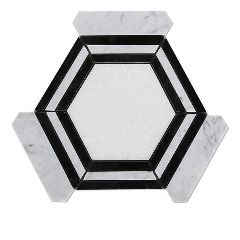 Carrara White Marble Hexagon Mosaic Tile Polished