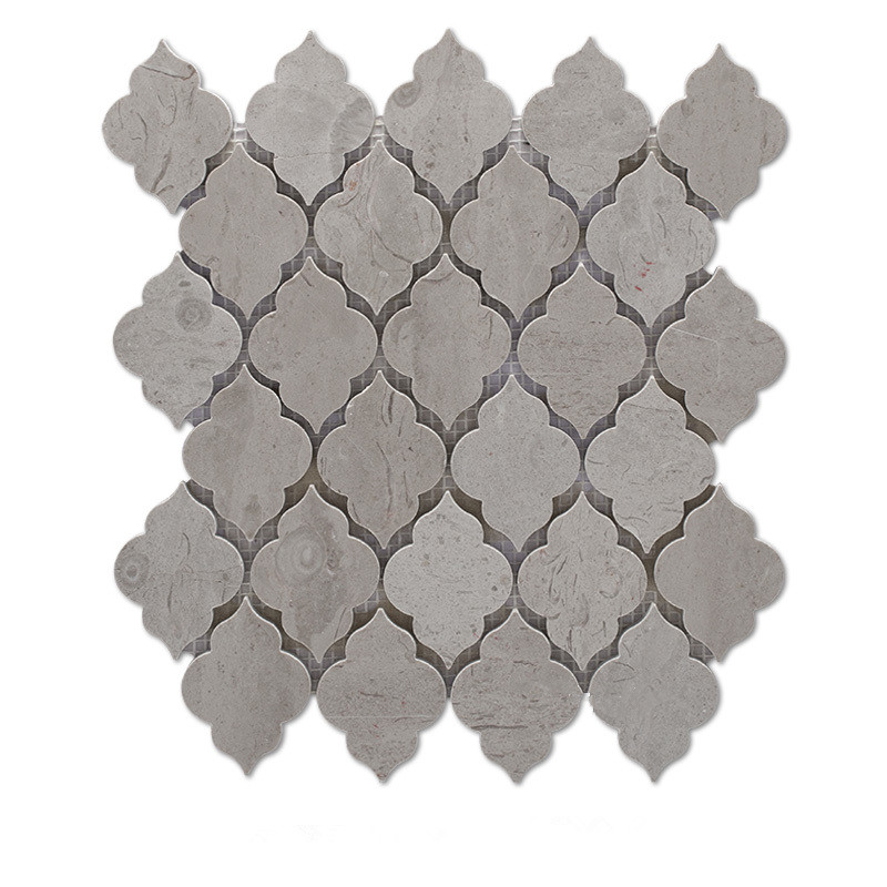 Cinderella Grey  Marble  Arabesque Backsplash Mosaic Tile For Kitchen