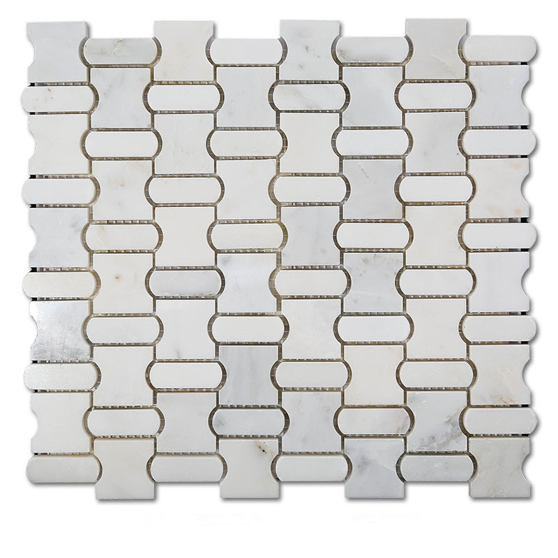 Oriental White Marble Water Jet Floor Mosaic Designs