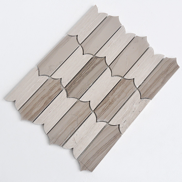 Chinese Athens Gray Marble Waterjet Mosaic Wall Tiles From Factory 