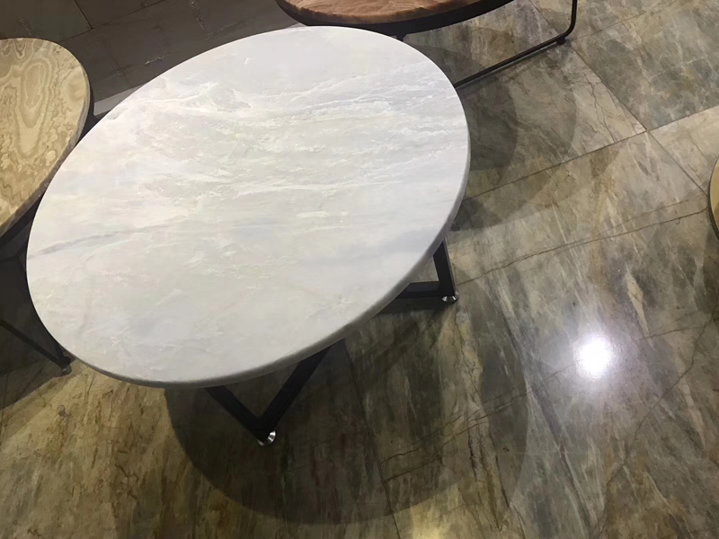 white marble table top