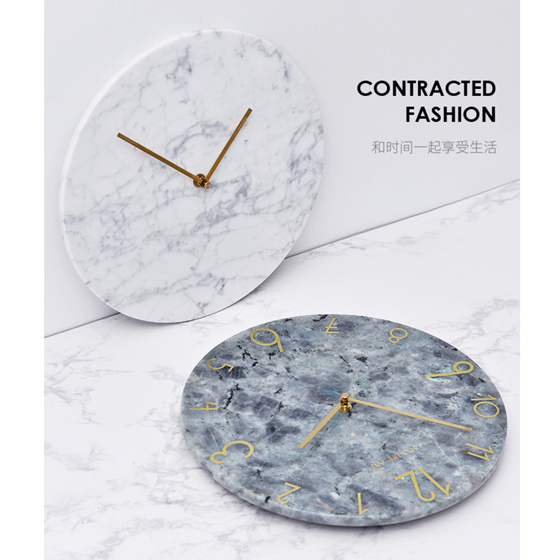 Binaco Carrara Marble Clock