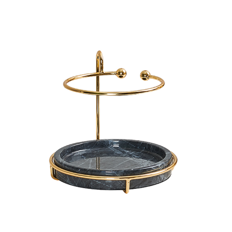 Modern Artisan Brass & Marble Jewellery Stand