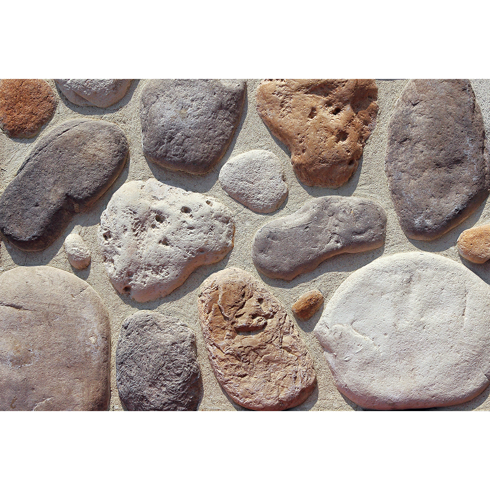 GB-E01 China faux artificial rounded river rock  pebble wall stone 