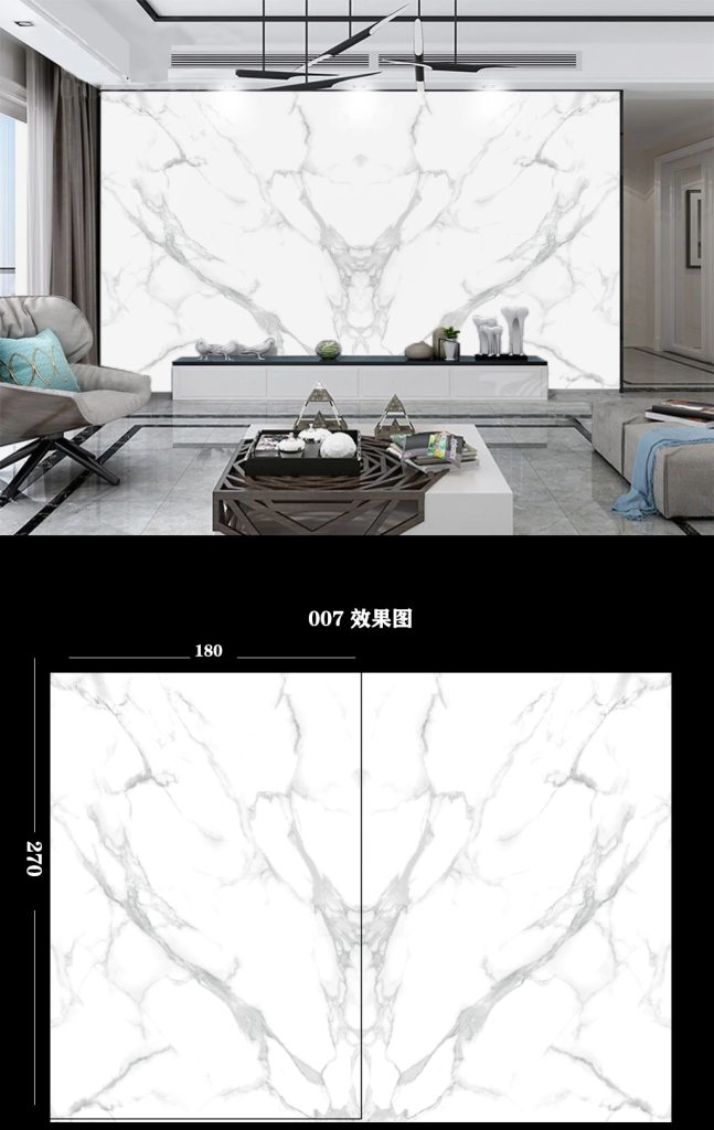 Artificial white marble slab