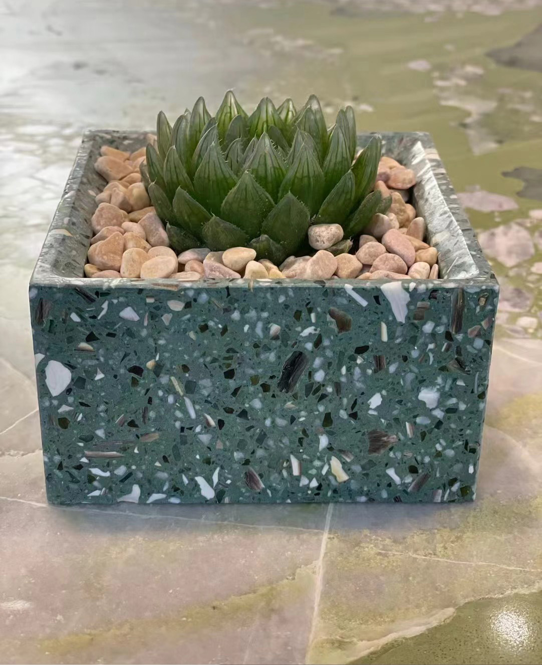 Artificial stone planter