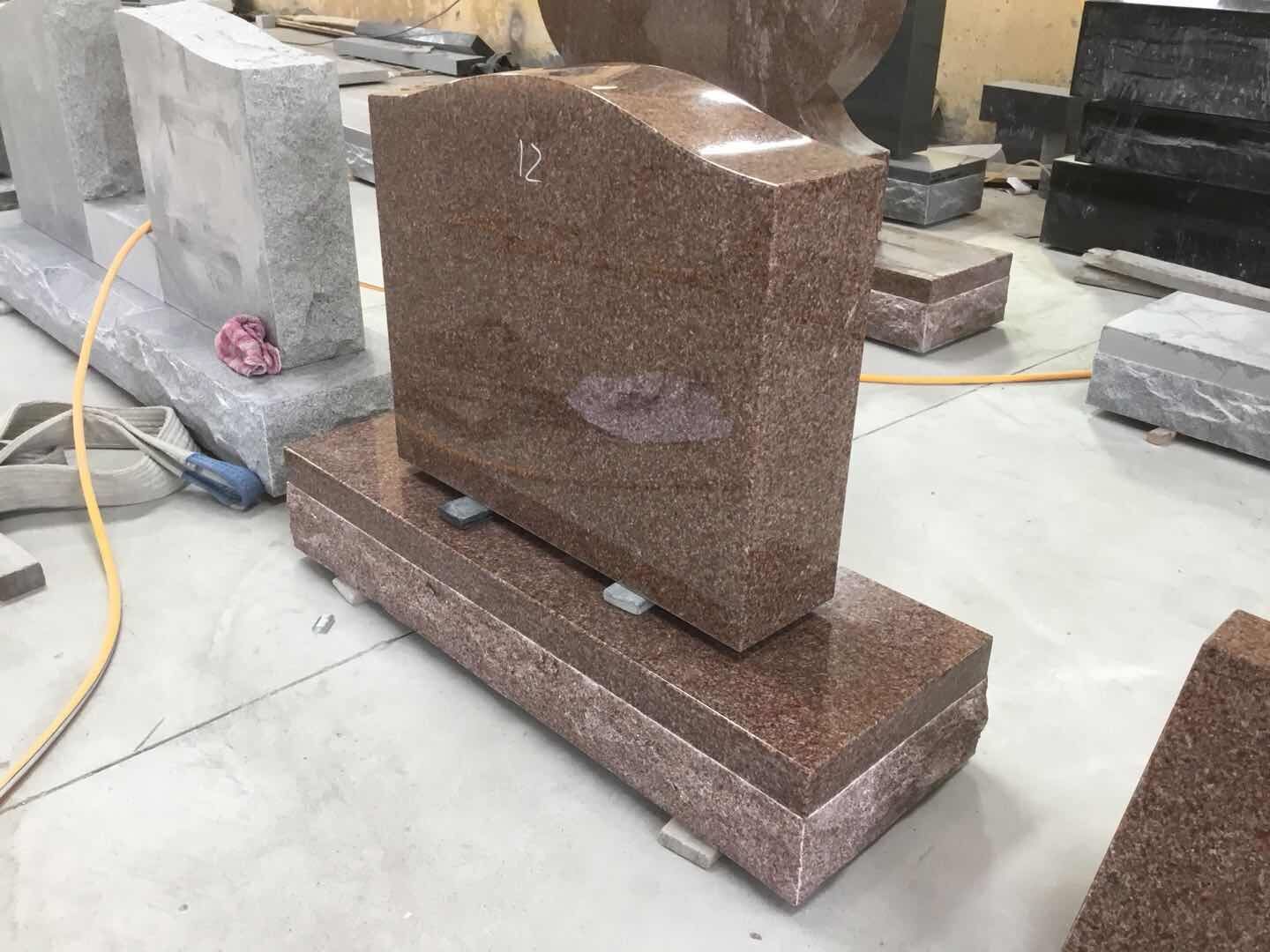 Red Granite Stone Asain Grave