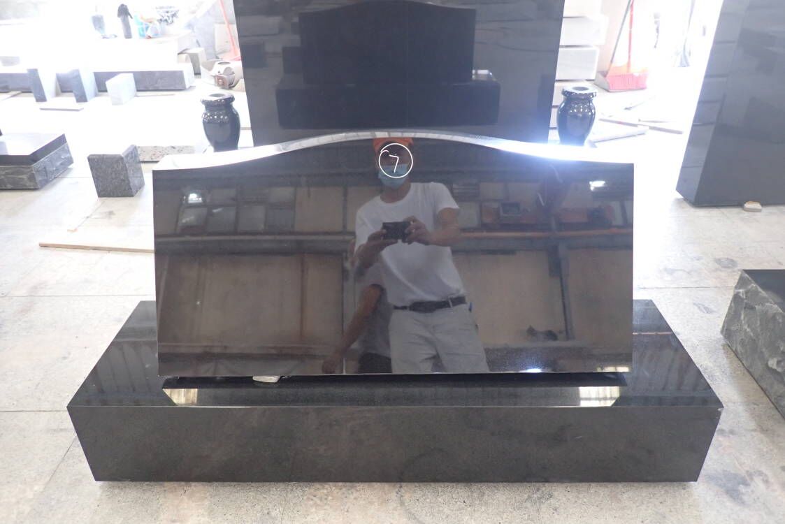Black Granite Stone Ash Urn