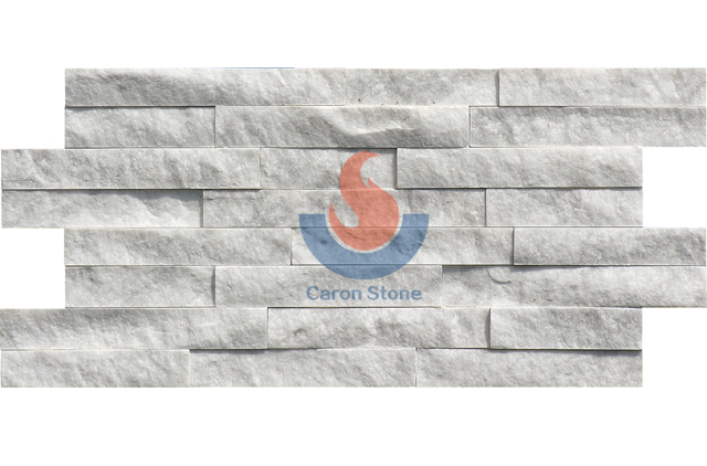 Carrara White Marble rock ridge ledger stone