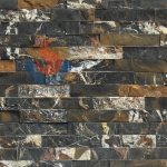 Black And Gold Marble Splitted Ledger Stone -