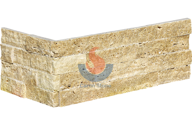 Travertine rock face ledger stone corner