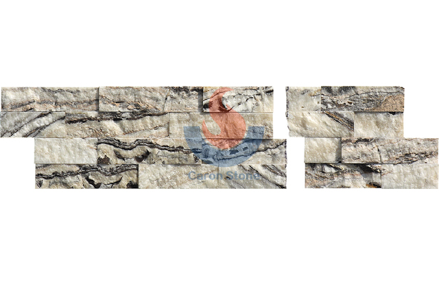 Onxy splitface travertine ledger panel