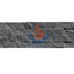 Dark Grey Granite Stone Splitface Ledger Stone Wall Fireplace -