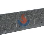 Dark Grey Granite Stone Splitface Ledger Stone Wall Fireplace -