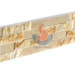 Sunny Beige Marble Splitface & Polished Ledger Stone Panel -