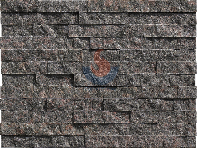 Tan Brown Granite Splitted stacked stone and Ledgestone panel