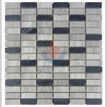 Marble Mixed Black Culture Slate Stone Mosaic Tile For Wall, White Oak Brick Mosaic Tile -