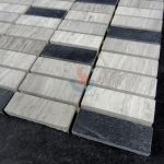 Marble Mixed Black Culture Slate Stone Mosaic Tile For Wall, White Oak Brick Mosaic Tile -