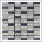 Marble Mixed Black Culture Slate Stone Mosaic Tile For Wall, White Oak Brick Mosaic Tile -