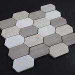 White Oak Silver Cream Leaf Shape Floor Wall Mosaic,White Oak, White Wood Vein, Athen Grey Marble, Grey Wood Vein Marble -