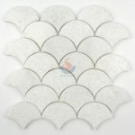 Crystal White New Design Marble Mosaic Tiles, Crystal White Fan-Shaped Mosaic -