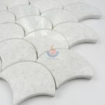 Crystal White New Design Marble Mosaic Tiles, Crystal White Fan-Shaped Mosaic -