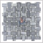 Bardiglio Grey Polished 1x2 Basketweave Bianco Carrara White Dot Mosaic, Italy Grey Mosaic Tile -