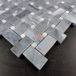 Bardiglio Grey Polished 1x2 Basketweave Bianco Carrara White Dot Mosaic, Italy Grey Mosaic Tile -