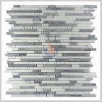 Bianco Carrara And Bardiglio Grey Linear Strips Mosaic , Italy Grey Brick Mosaic Tile ,Carrara Mosaic -