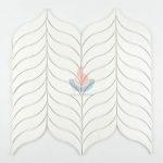 Crystal White Leaf-shaped Mosaic Tile , Fashion Design Marble Stone Mosaic, Pure White Mosaic, -