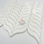 Crystal White Leaf-shaped Mosaic Tile , Fashion Design Marble Stone Mosaic, Pure White Mosaic, -