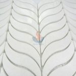 Crystal White Leaf-shaped Mosaic Tile , Fashion Design Marble Stone Mosaic, Pure White Mosaic, -