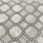 Wood Vein Grey Marble Vein Cut Octagon Mosaic Tile,White Oak Silver Cream Floor Wall Mosaic,White Oak, White Wood Vein, Athen Grey Marble Mosaic, Grey Wood Vein Marble -