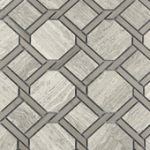 Wood Vein Grey Marble Vein Cut Octagon Mosaic Tile,White Oak Silver Cream Floor Wall Mosaic,White Oak, White Wood Vein, Athen Grey Marble Mosaic, Grey Wood Vein Marble -
