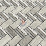 Chinese Wooden Grey Marble Herringbone Mosaic Tile,White Oak Silver Cream Floor Wall Mosaic,White Oak, White Wood Vein, Athen Grey Marble Mosaic, Grey Wood Vein Marble -