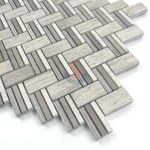 Chinese Wooden Grey Marble Herringbone Mosaic Tile,White Oak Silver Cream Floor Wall Mosaic,White Oak, White Wood Vein, Athen Grey Marble Mosaic, Grey Wood Vein Marble -