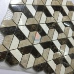 New Design 3D Mosaic Tile, Dark Emperador Light Emperador Crema Marfil Mix Mosaic , Spanish Marron Dark -