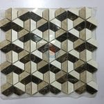 New Design 3D Mosaic Tile, Dark Emperador Light Emperador Crema Marfil Mix Mosaic , Spanish Marron Dark -