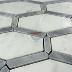 White And Grey Marble Polished Hexagon Mosaic Wall Tile, Bardiglio Grey Carrara White Hexagon Mosaic , Italy Grey And White Marble -