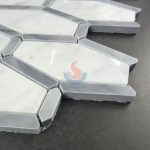 White And Grey Marble Polished Hexagon Mosaic Wall Tile, Bardiglio Grey Carrara White Hexagon Mosaic , Italy Grey And White Marble -