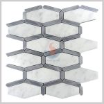 White And Grey Marble Polished Hexagon Mosaic Wall Tile, Bardiglio Grey Carrara White Hexagon Mosaic , Italy Grey And White Marble -