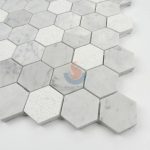 Carrara White Marble Stone Hexagon Mosaic Tile For Floor And Wall,Bianco Carrara Mosaic, Italian White Marble Mosaic, Italian White, Carrara White -