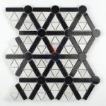 Carrara White Nero Marquina Marble Triangle Mosaic Tile ,Black And White Carrara Marble Mosaic For Floor, Nero Marquina And Bianco Carrara White Mosaic Tile, Chinese Marquina Mosaic Tile -