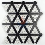 Carrara White Nero Marquina Marble Triangle Mosaic Tile ,Black And White Carrara Marble Mosaic For Floor, Nero Marquina And Bianco Carrara White Mosaic Tile, Chinese Marquina Mosaic Tile -