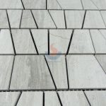 White Oak Silver Cream Random Shape Mosaic Tile ,White Oak Silver Cream Floor Wall Mosaic,White Oak, White Wood Vein, Athen Grey Marble, Grey Wood Vein Marble -
