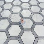 Italy Bianco Carrara White Marble Stone Hexagonal Mosaic Tile,Bardiglio Grey Carrara White Hexagon Mosaic , Italy Grey And White Marble -