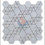 Carrara White Marble Polished Hexagon Mixed Triangle Mosaic Tile,Bianco Carrara Mosaic, Italian White Marble Mosaic, Italian White, Carrara White -